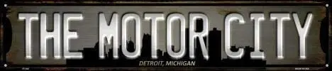 Detroit Michigan The Motor City Metal Street Sign Garage Home Wall Decor Poster Retro Vintage 4x16 Inch Tin |
