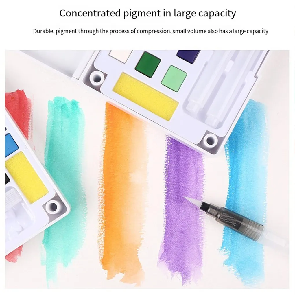 

24 Color Plastic Housing Solid Watercolor Children Replacement Paint