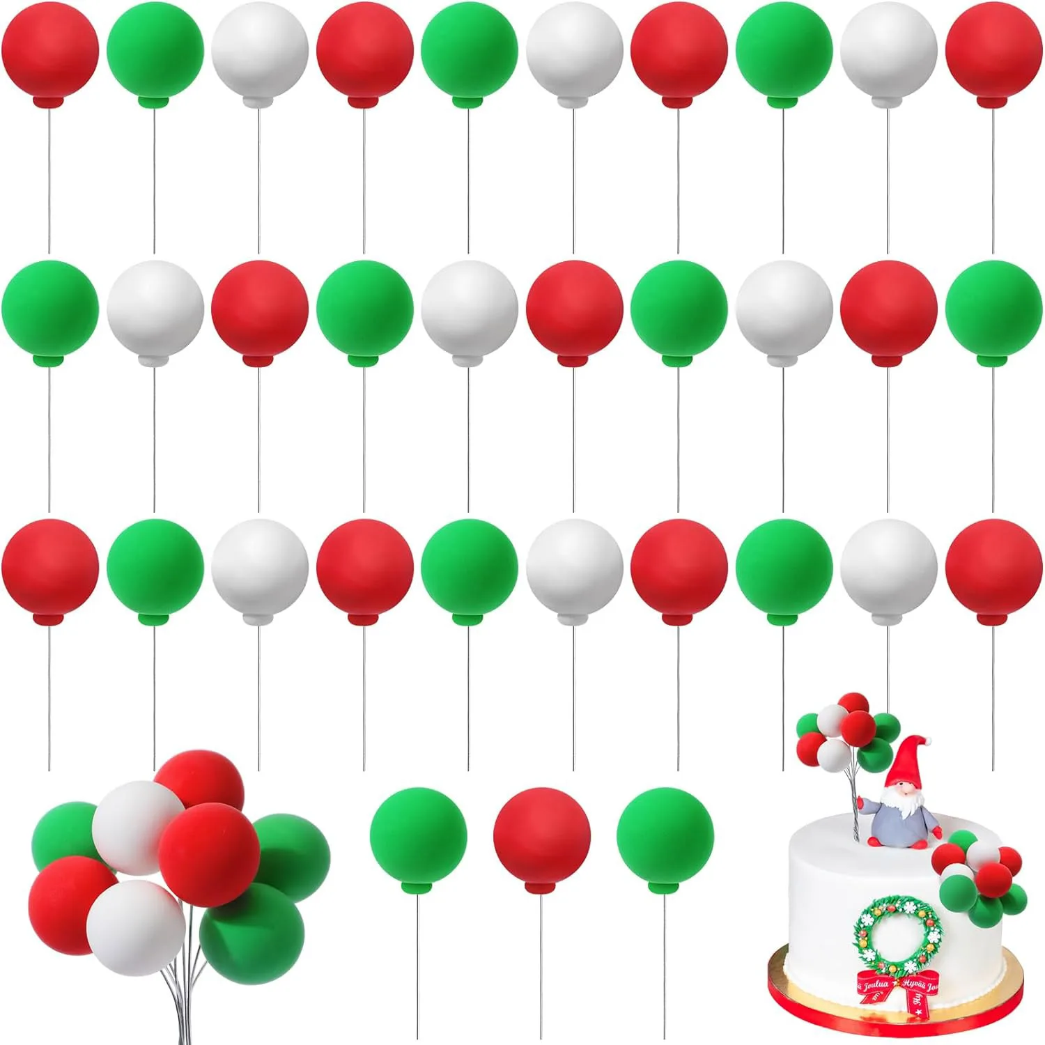 2 PIECES GÂTEAU Mousse Boules De Ballons Colorés D'anniversaire EUR 17,89 - PicClick FR