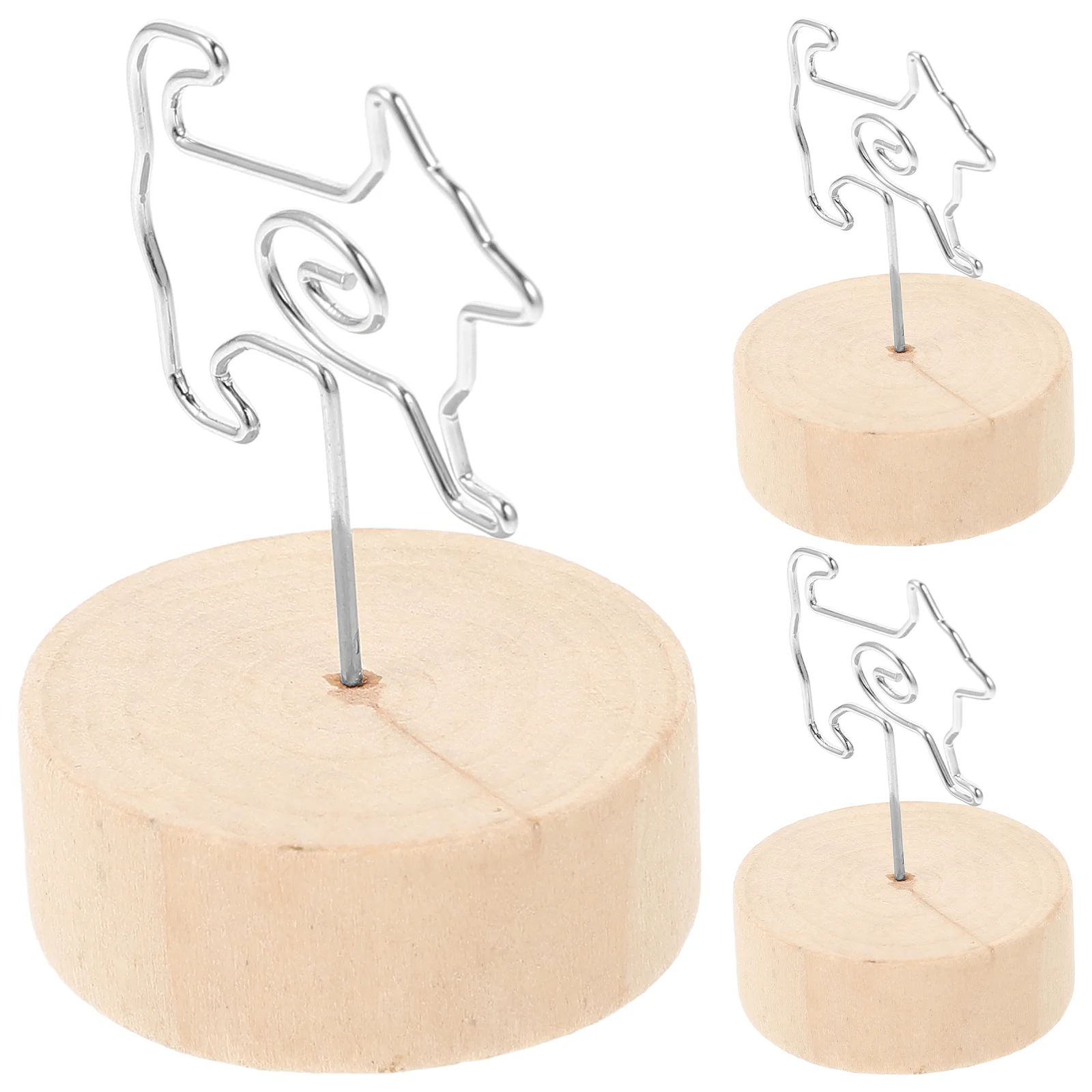 

Place Card Holders Dog Table Card Holders Picture Stand Wire Number Photo Holder Wooden Base Desk Name Memo Menu Clips Wedding