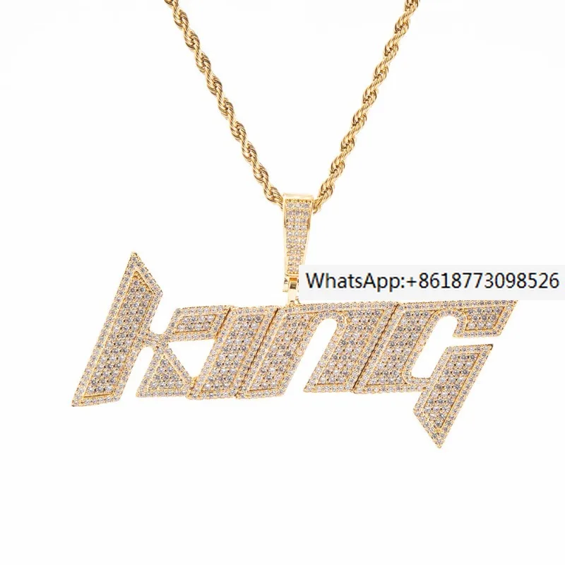 

New Micro Inlaid Zircon Blade Letter Combination Necklace Combination Pendant for Men and Women's Personalized Jewelry