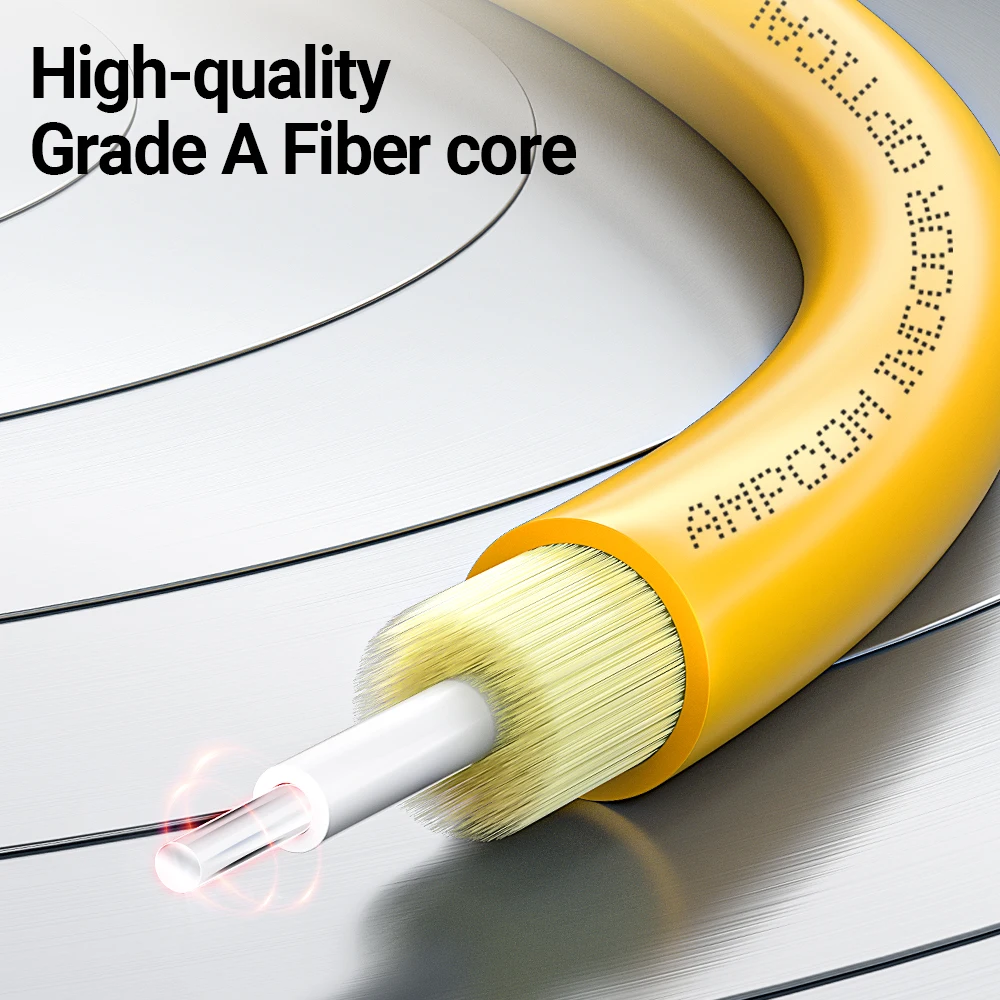 AMPCOM LC to SC UPC Fiber Optical Patch Cable Singlemode Simplex SMF 9/125&mu;m Single Mode Bend Insensitive 2.0mm Fiber Optic Cord fiber optic cable