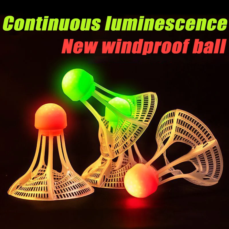 

1pcs Glow-In-The-Dark Windproof Glowing Badminton Balls Super Durable Plastic Nylon With Lights