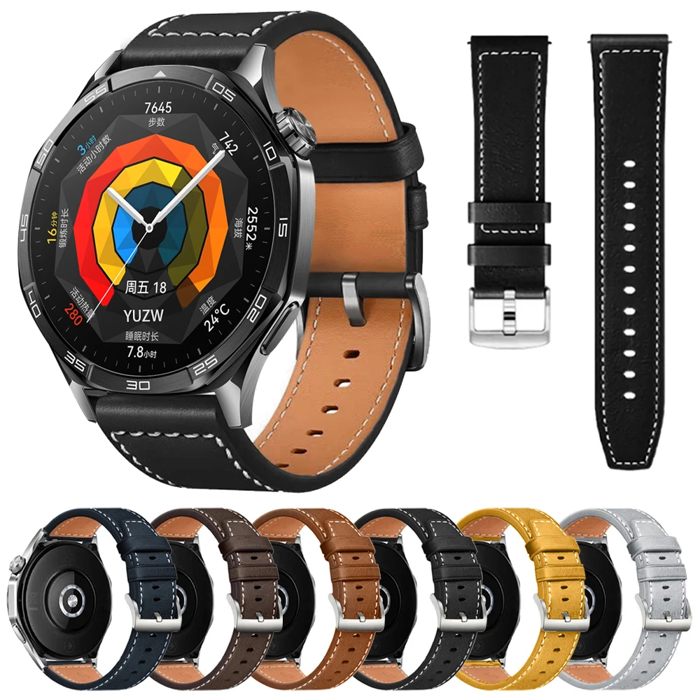 Premium Leather Strap for Smart Watches - Elegant Replacement Wristband for Versatile Wear
