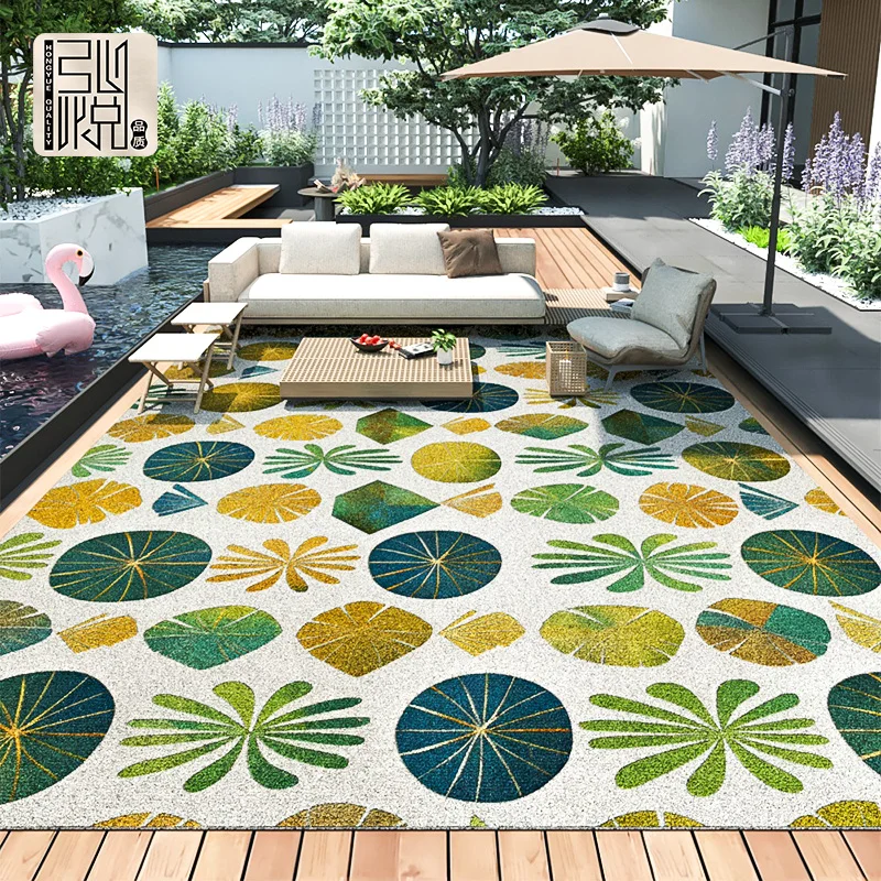 VIKAMA Outdoor Carpet, Low-Pile Anti-Slip Terrace Floor Mat