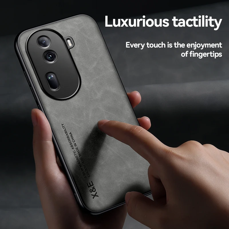 Luxury Magnetic Car Holder Leather Phone Case - Premium Back Cover