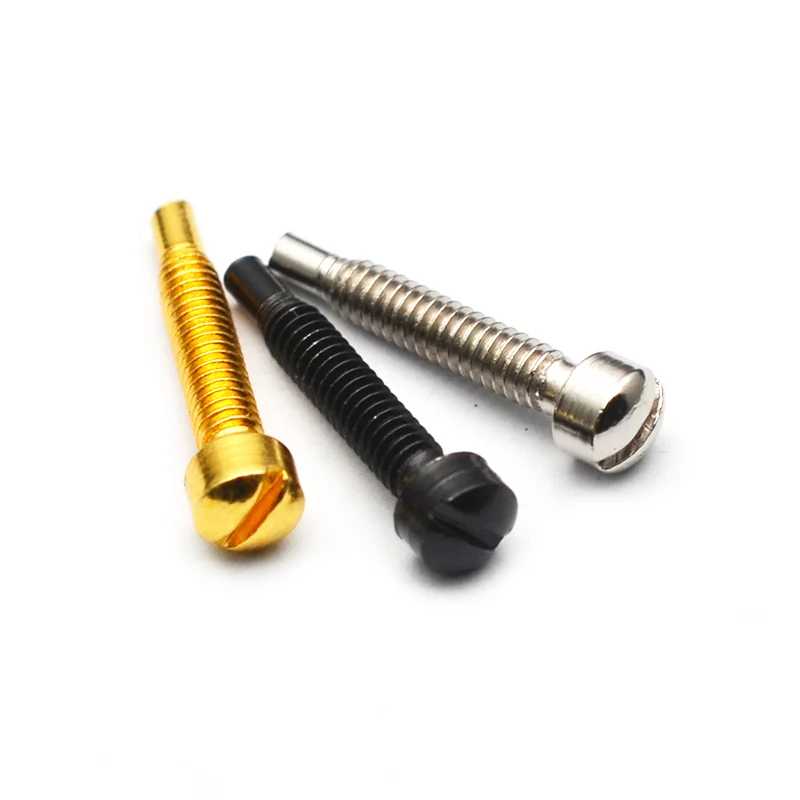 100Pcs 3x21MM Slotted Screw Polepiece Pole Screws Guitar Pickup Parts Screw Rods 21mm Lenght 3mm Diameter Black/Gold/Chrome guitar accessories