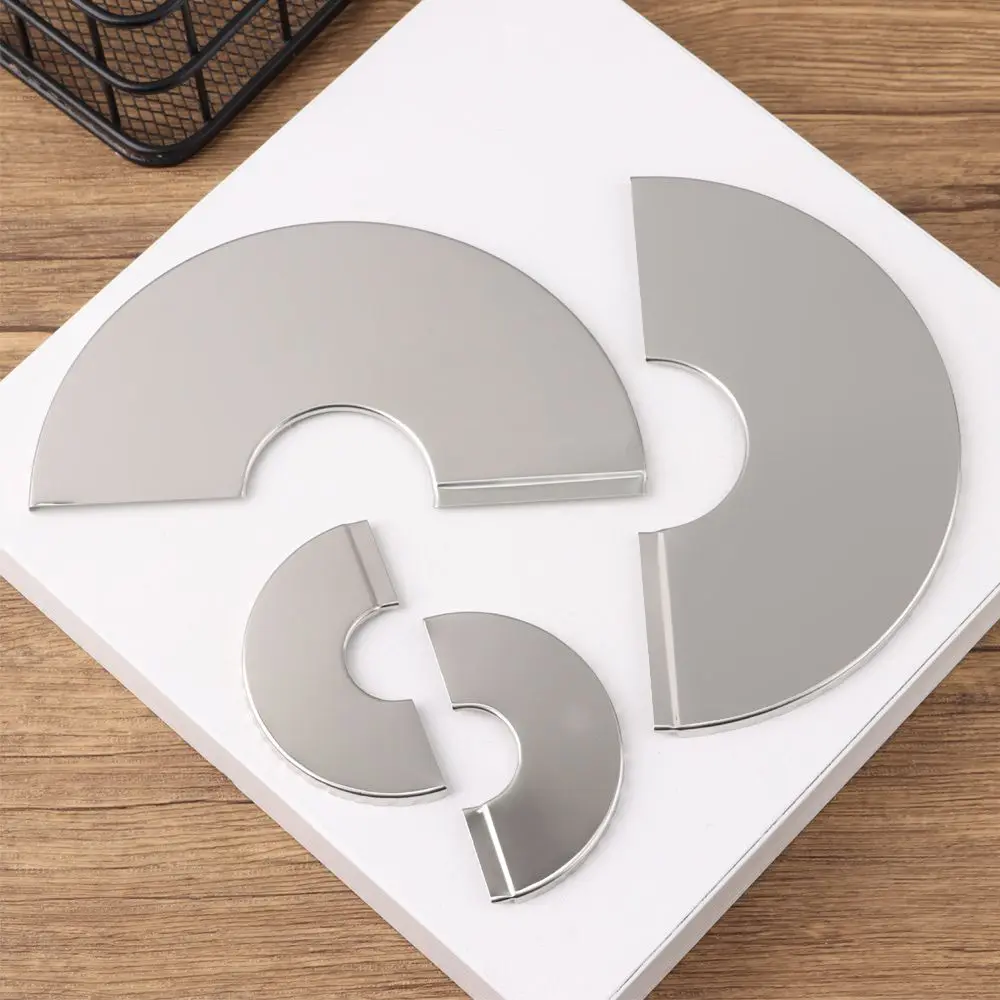 1Pcs Self-Adhesive Shower Faucet Decorative Cover Chrome Finish Stainless Steel Water Pipe Wall Covers Bathroom Accessories