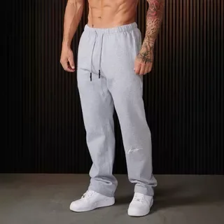 Men's Fitness Running Trousers Straight Leg Pants Heavyweight Fleece Embroidered Long Pants Skateboarding Sportswear