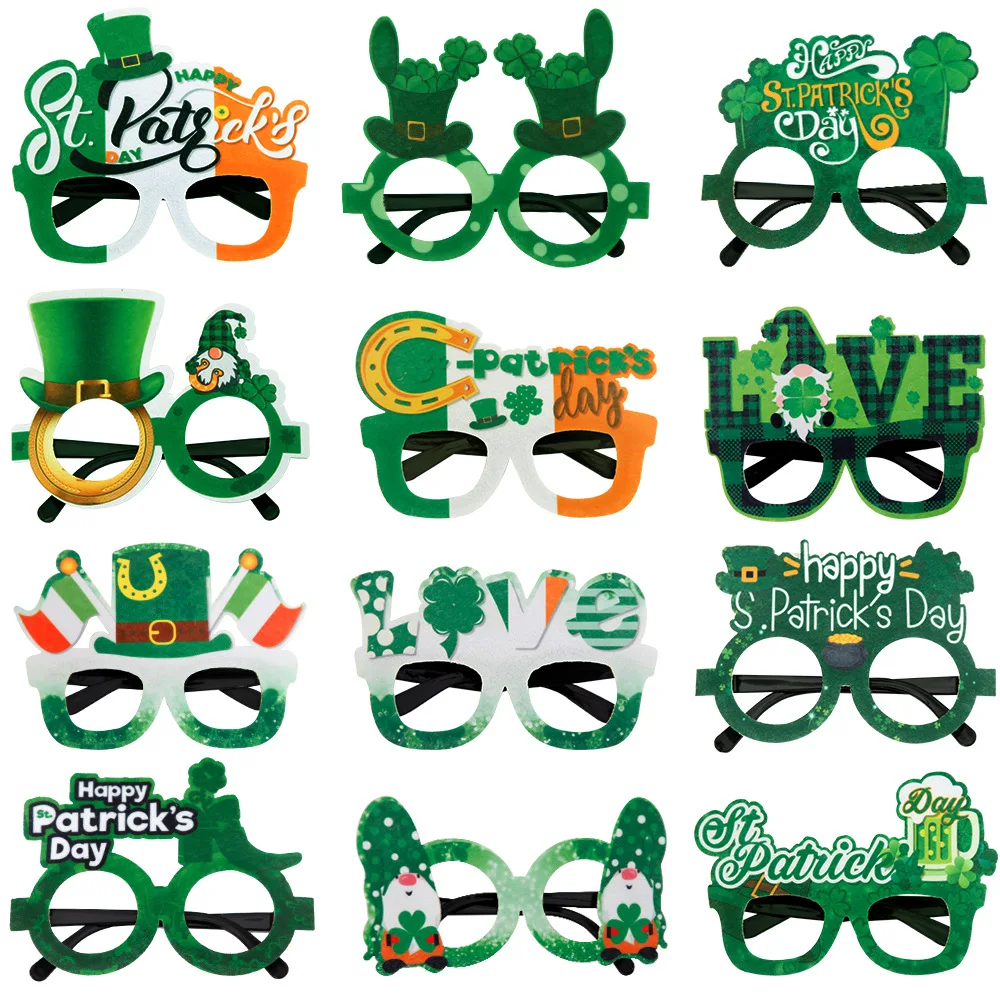 St.Patrick's Day Theme Party Decoration Clover Glasses Beer Glasses Irish Festival Series Atmosphere Party Decoration DIY Decor usb music rhythm magic stage effect projection lamp led party disco dj stage light car decoration atmosphere rgb night light