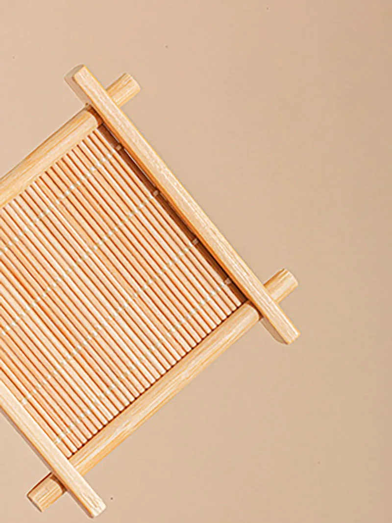 Small Bamboo Wood Woven Tableware, Home Dining Dish, Dessert Plates, Photo Props, Wedding Party Supply Decor