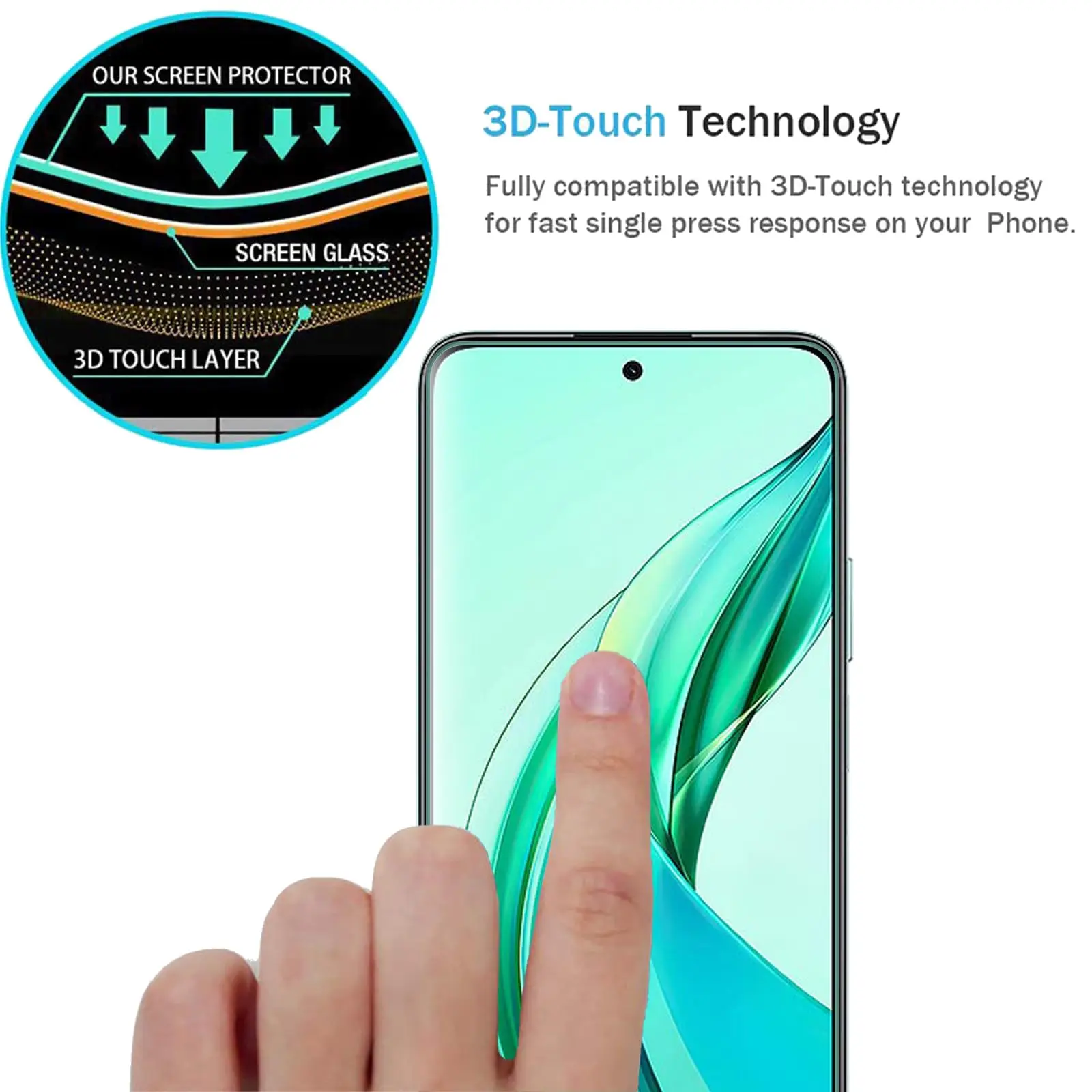 Premium 6.8 Tempered Glass Screen Protector - Crystal Clear, 9H Hardness, Anti-Scratch
