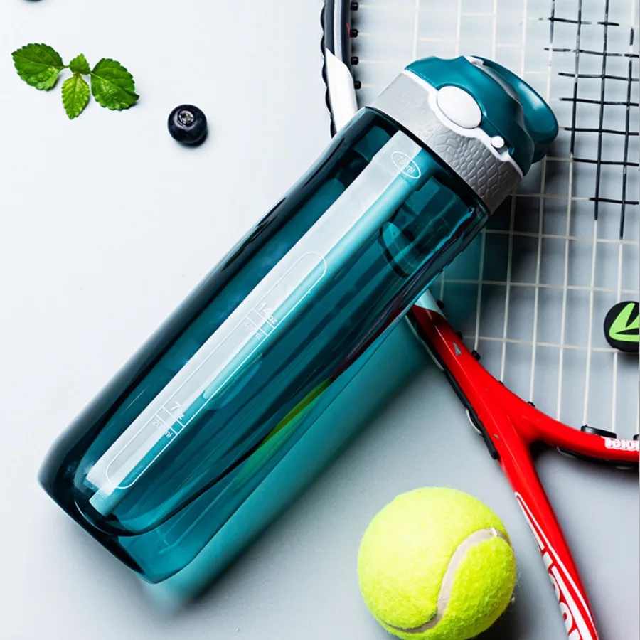 Water Bottle 750ml Tritan Material with Straw Eco-Friendly Durable Gym Fitness Outdoor Sport Shaker
