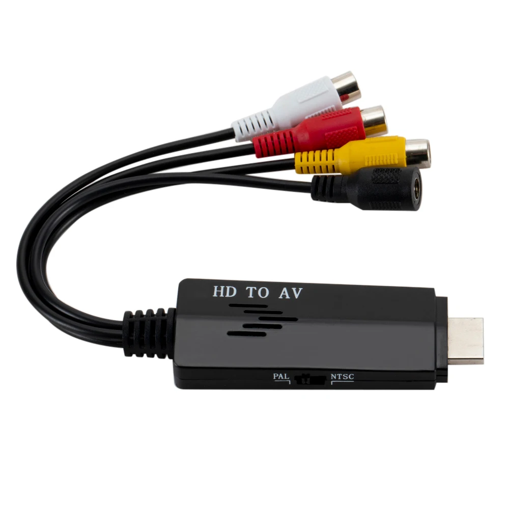 GRLRHONR HDMI - RCA コンバーター 1080p HDMI - CVBS AV ビデオオーディオアダプター PAL/NTSC対応 PC ノートパソコン Xbox HD DVD (ホワイト) : GRLRHONR HDMI to RCA Converter,1080p HDMI to CVBS AV