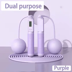 Smart Calorie-Counting Jump Rope for Fitness and Weight Loss (Dual purpose-purple)