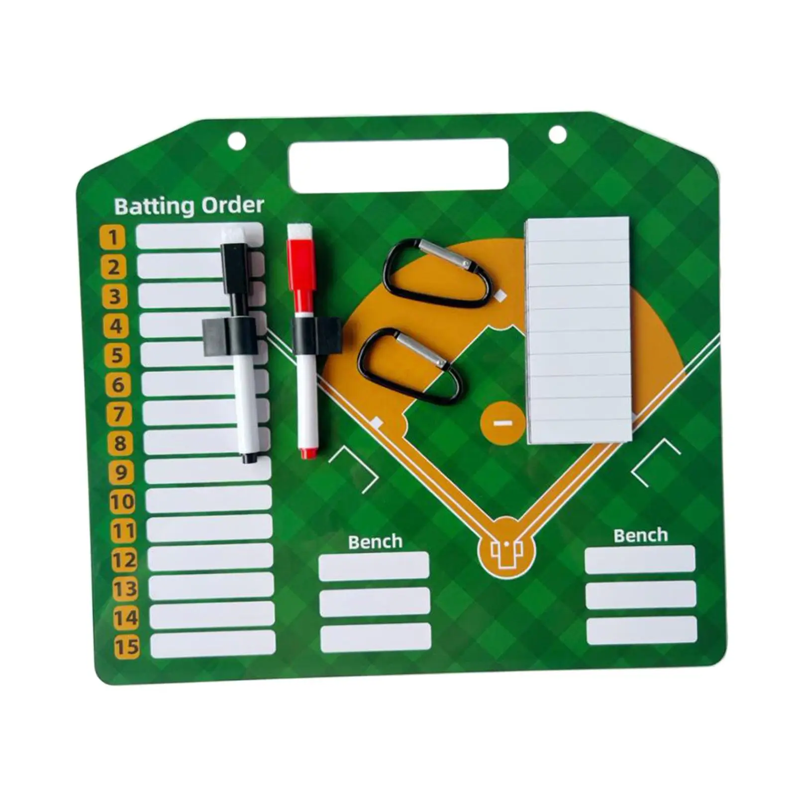 Baseball Coaches Board 30 Magnetic Strips Carabiner Baseball Coaching Board for