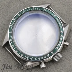 Premium Moonswatch Metal Chronograph Case with Sealed Back, 39.7mm Bezel (Green)