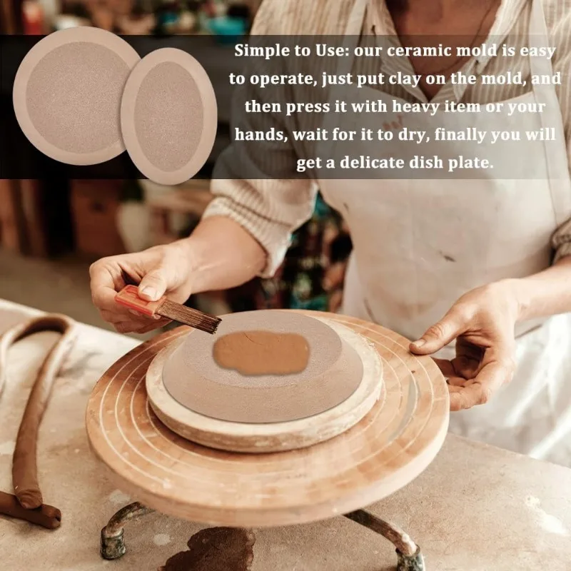 6Pcs 6 Styles Pottery Mould Pottery Tools and Supplies Ceramic Mould for Clay Hand Building Dish Plate Press for DIY Dish