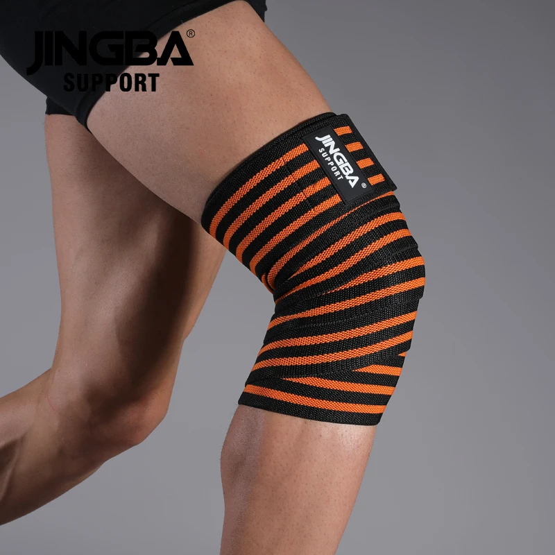 1 PC Knee Wraps Men Fitness Weight Lifting Elastic Bandage Compression Knee Support Sports Strap Knee Protector Bands Pad
