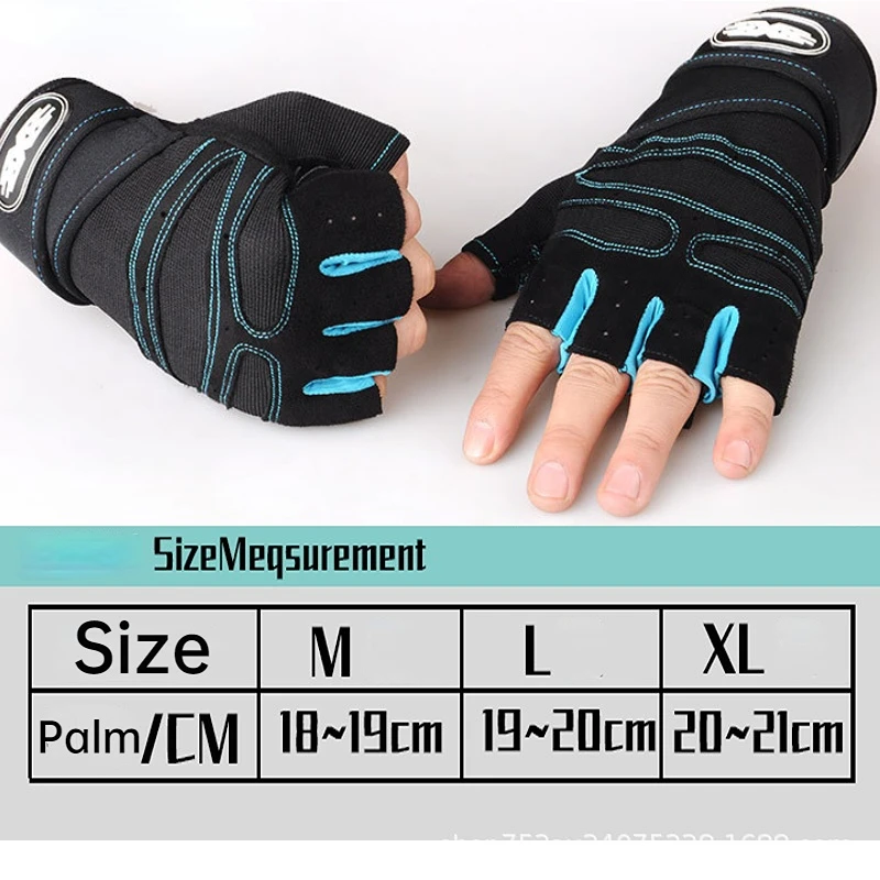 Gym Gloves Fitness Heavyweight Training Gloves Men Women Body Building Half Finger Non-Slip Gloves Wrist Weightlifting Sports 3