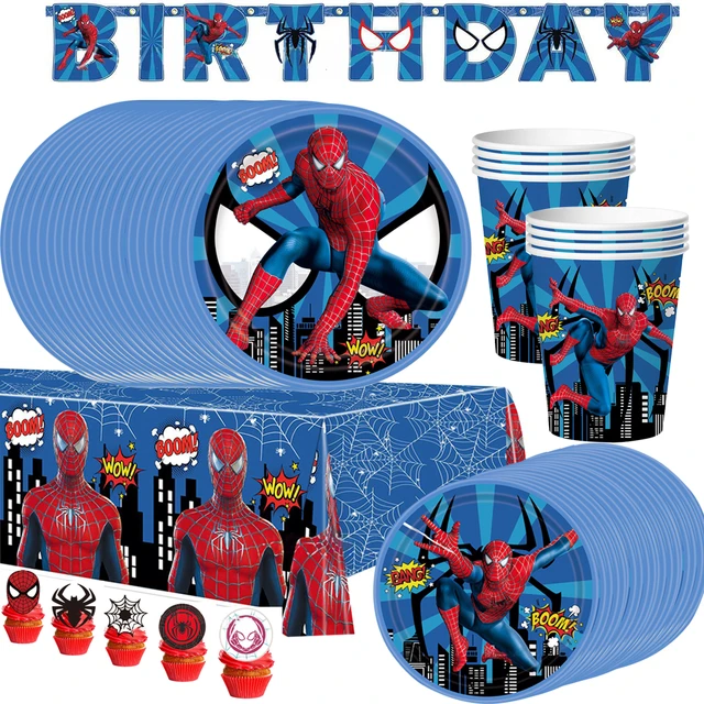 Les Avengers Party super heros nappe tasses paille bonbons boite fete  fournitures vaisselle jetable decoration cadeau faveur ensemble