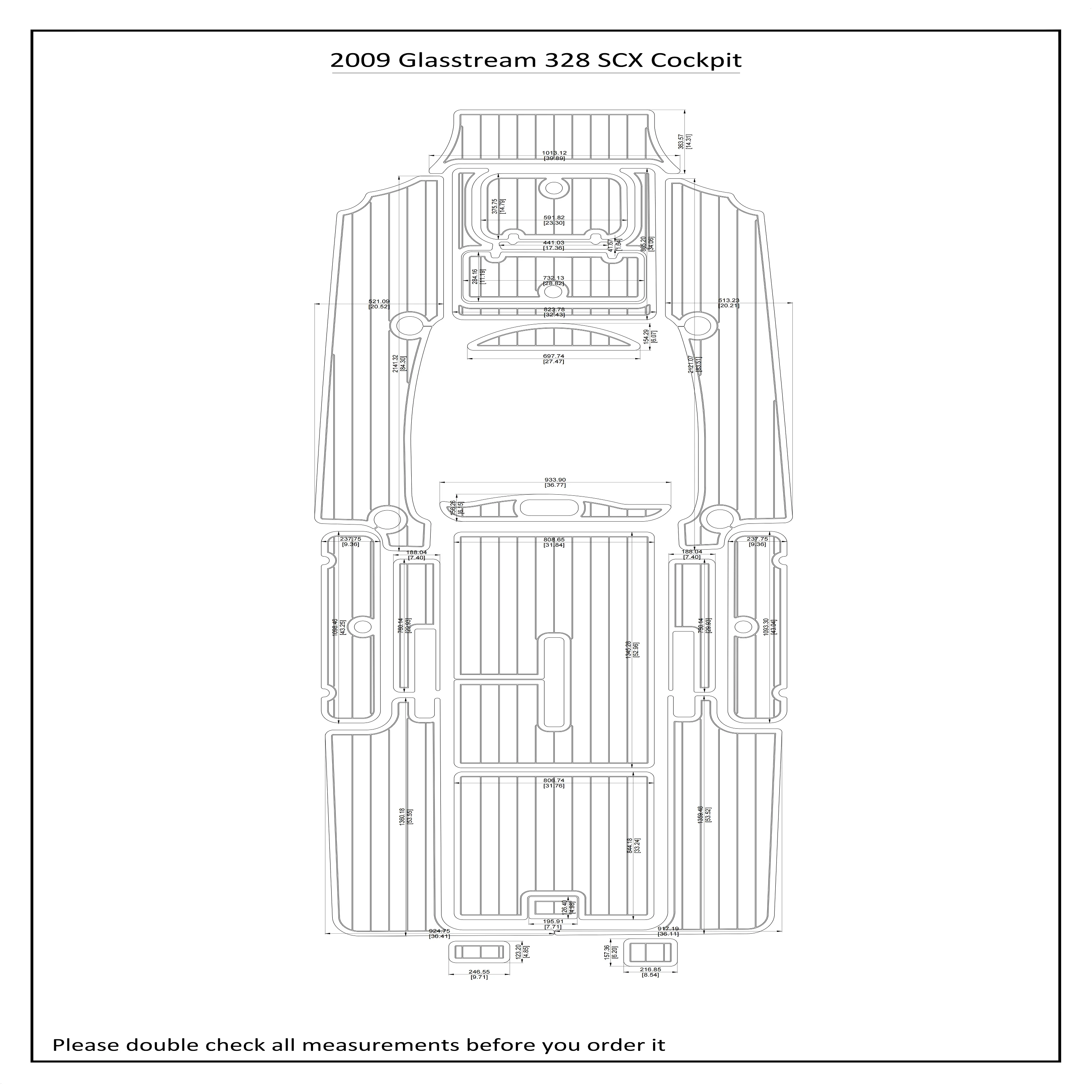 

2009 Glasstream 328 SCX Cockpit Boat EVA Faux Teak Deck Floor Pad