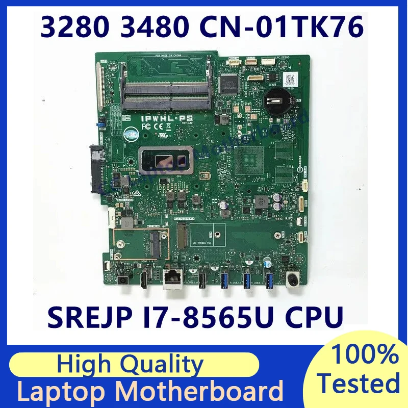 

CN-01TK76 01TK76 01TK76 Mainboard For Dell 3280 3480 With SREJP I7-8565U CPU Laptop Motherboard 100% Fully Tested Working Well