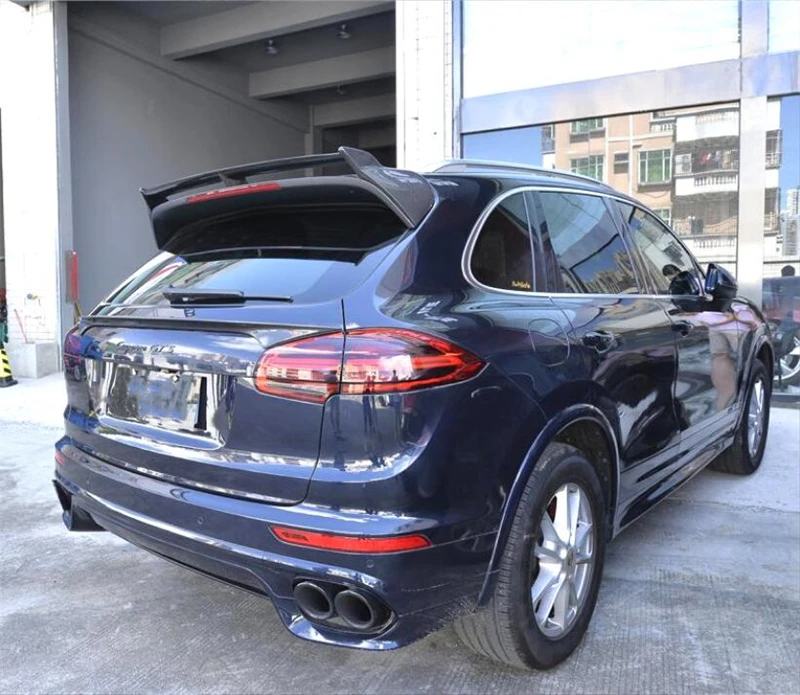 For Porsche Cayenne 985.2 GTS 2015 2016 2017 Real Carbon Fiber Spoiler High Quality Rear Wing Trunk Door Spoilers Top Splitter - - Racext 35