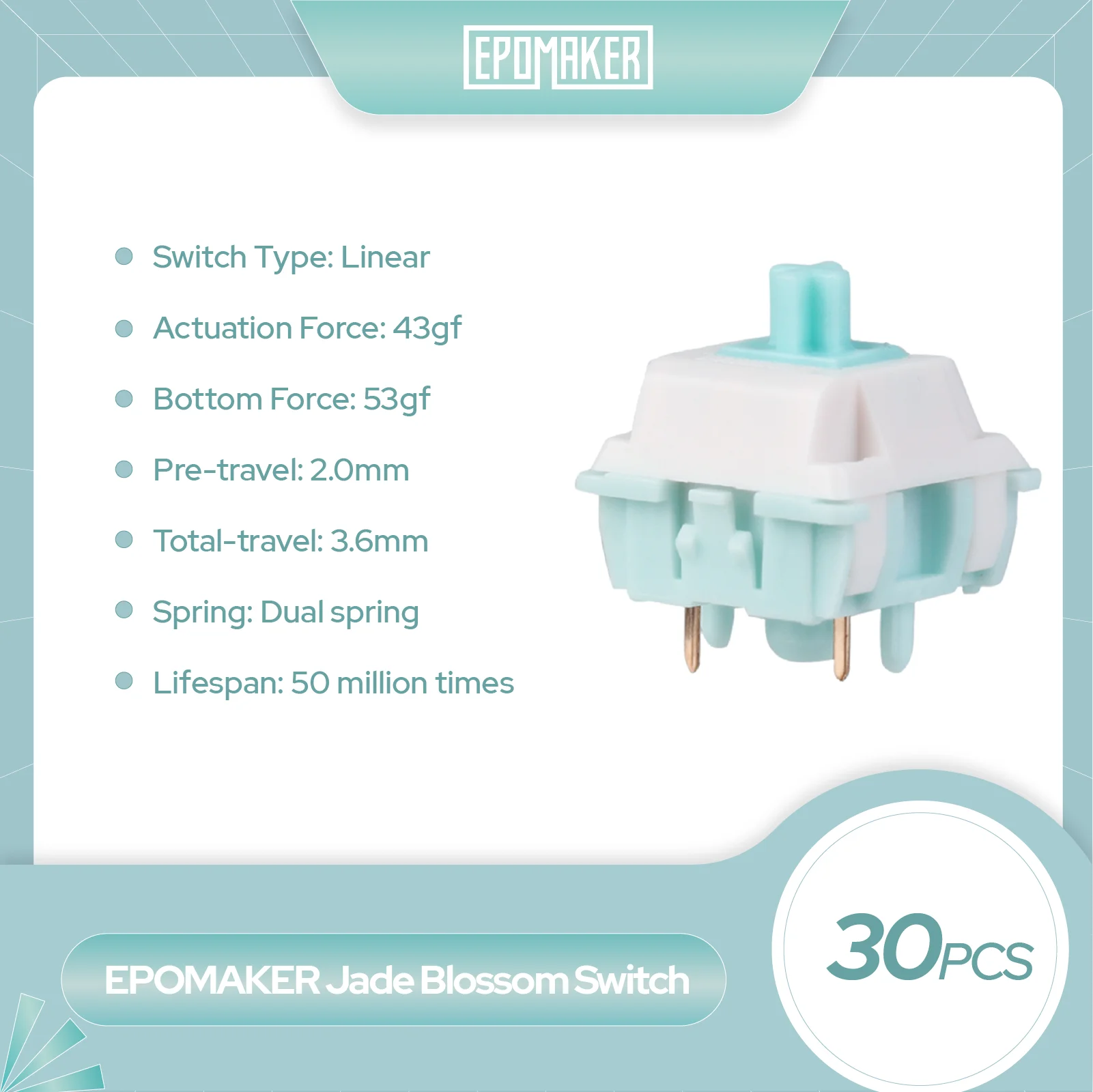 キーボード Epomaker Jade Blossom switch 43gf 30x3 EPOMAKER Jade Blossom Switch Set