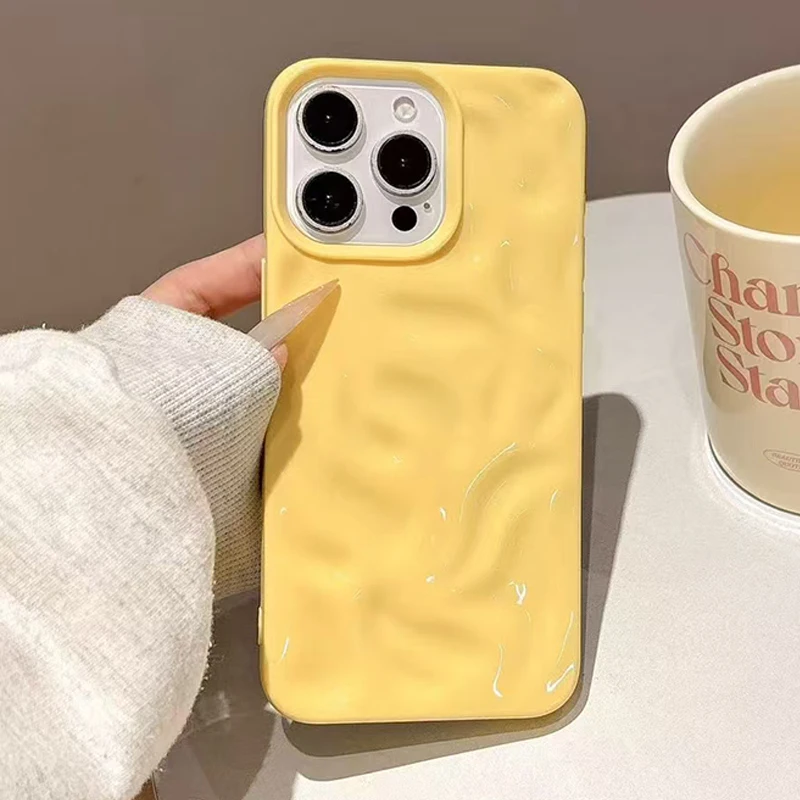 Luxury Fold Pattern Matte Silicone Shockproof Phone Case