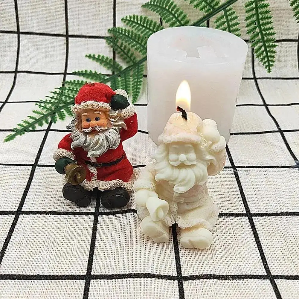 New Silicone Candle Moulds Handmade Crafts DIY Father Christmas Candle Shape Aromatherapy Soap Mould Cake Home Decoration