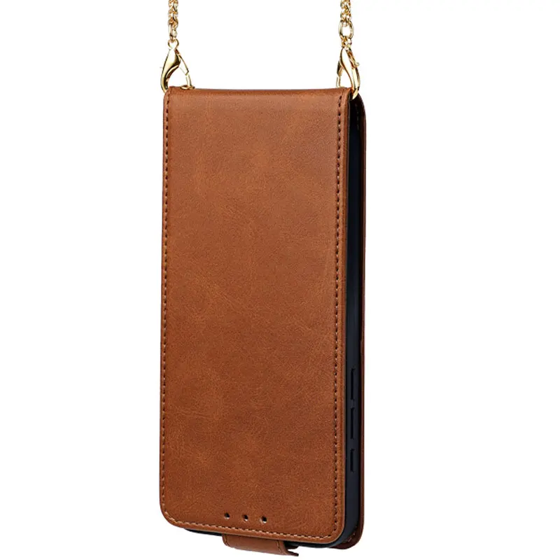Deluxe Leather Magnetic Flip Wallet Phone Case with Lanyard