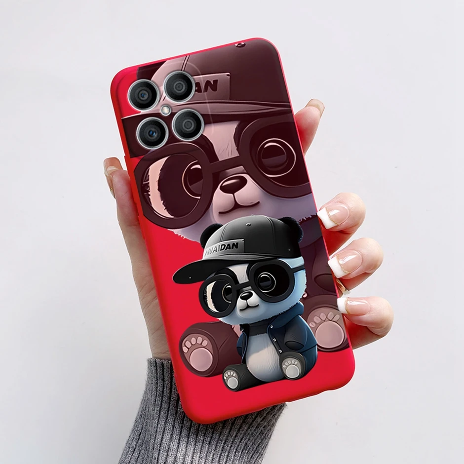 Exquisite Cartoon Painted Liquid Silicone Phone Case in Bumper Design