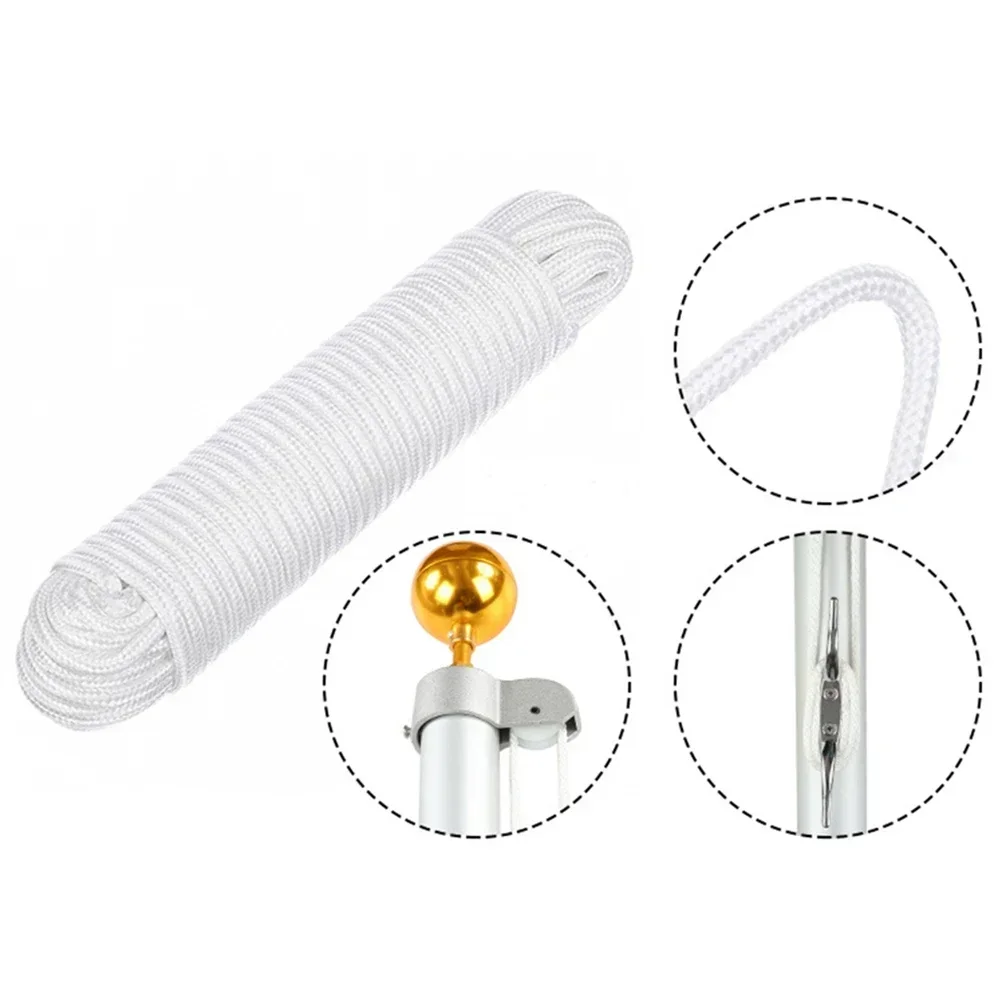 Flagpole Accessory Kit Nylon Rope Accessory Flag Pole Hooks Kit Outdoor Flag Pole Parts With Hanging