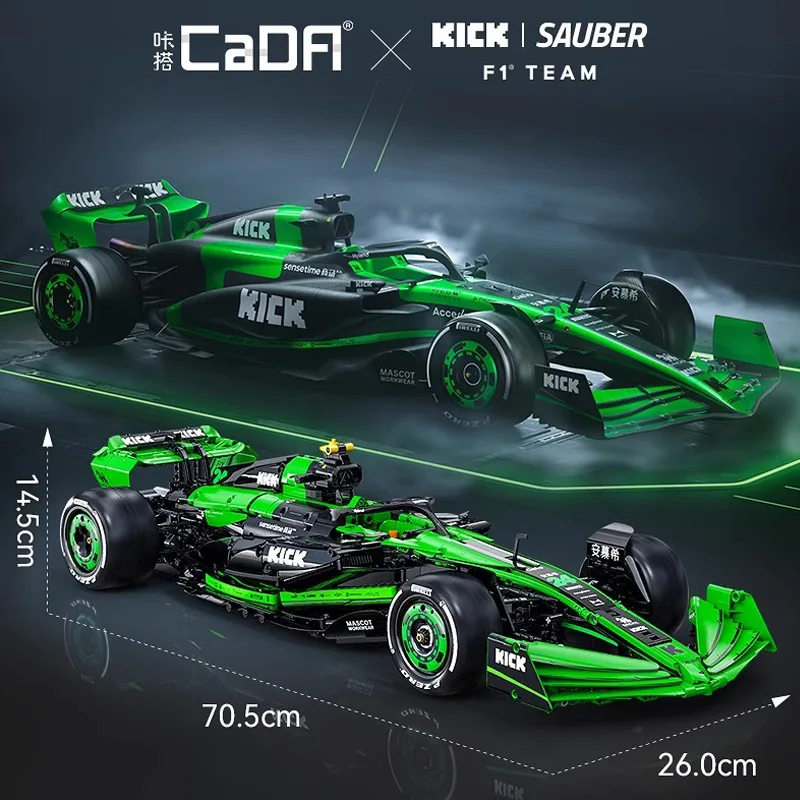 1:8 MOC Sauber F1 Team C44 Formula-1 F1 Racing Car Number 24 Sports Car Building Blocks City KICK Bricks Toys Gift