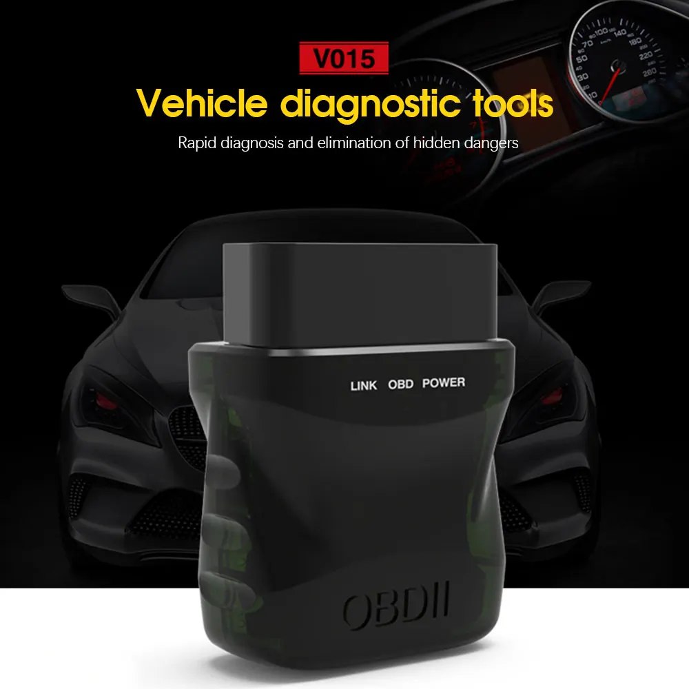 

Автомобильный диагностический сканер OBD2, мини-считыватель кодов OBD ELM327 V1.5, совместимый с Bluetooth, для iOS, Android, ПК