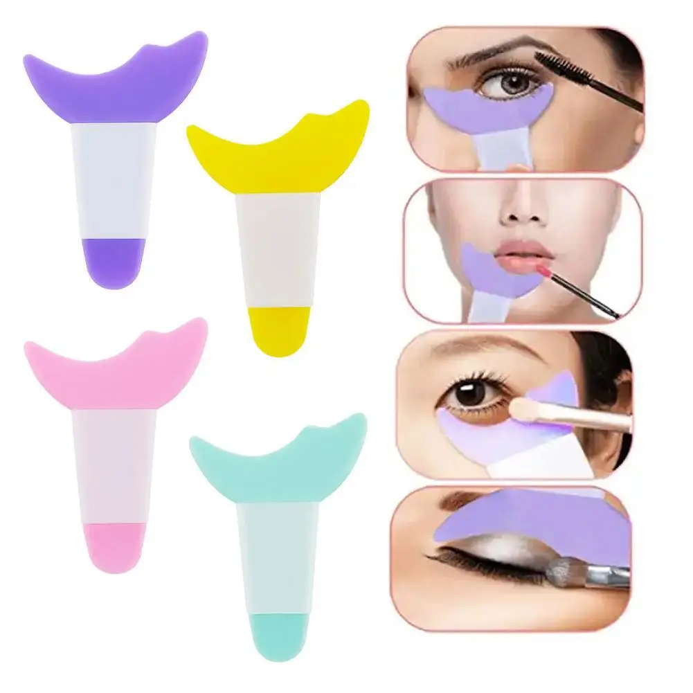 

2023 Silicone Eyeliner Stencils Wing Tips Marscara Drawing Lipstick Wearing Aid Face Cream Mask Applicator Makeup Tool Resusable