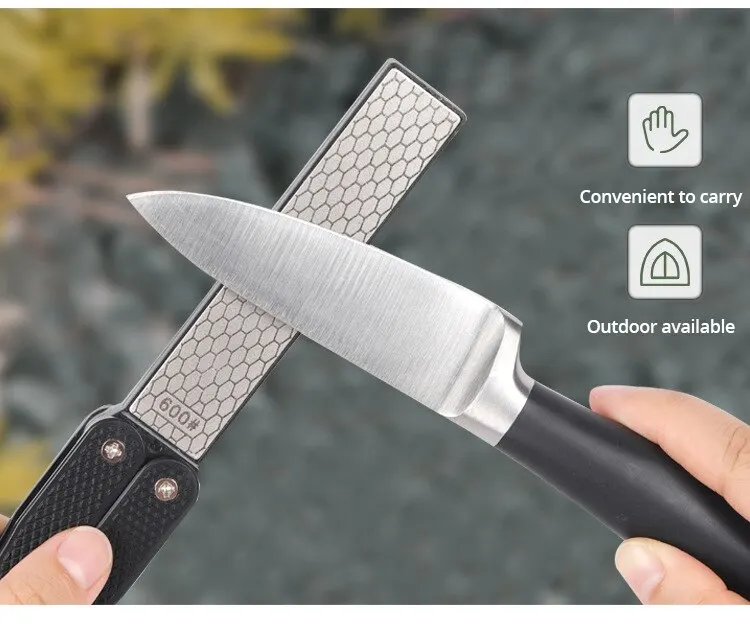 Description Picture 3 of item1pc Portable Double Side Grindstone Professional Kitchen Sharpener for Pocket Folding Knife Sharpening Stone Sharpener Diamond