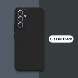 Square Liquid Silicone Phone Case - 360° Protective Soft Shockproof Back Cover - Girls' Stylish Accessory for Samsung A55 5G (Classic Black)
