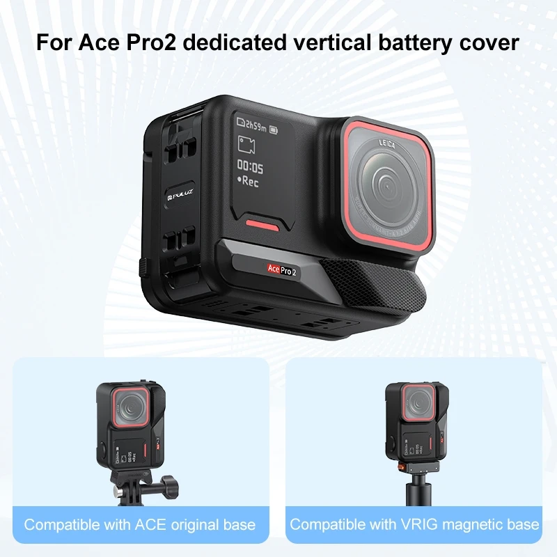 PULUZ ACE / AC Aluminum Alloy Vertical Shooting Magnetic Quick-release Battery Side Interface Cover for Insta360 Ace Pro 2