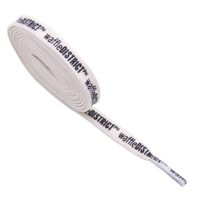 1 Pair White-Black Double Sides English Letter Print Shoelace Polyester Flat Shoe Laces Clothing Sport Bootlaces For Sneakers