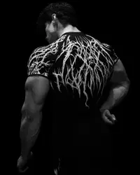 Men's Dark Gothic Print Quick - Dry Muscle Tee - S (Black White DX109)