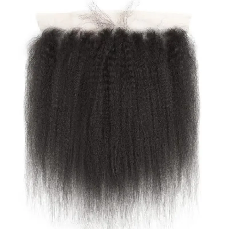 Kinky Straight 13x6 Lace Frontal Closure Human Hair Transparent Lace Frontal Brazilian Remy Hair Soft and Silky For Women