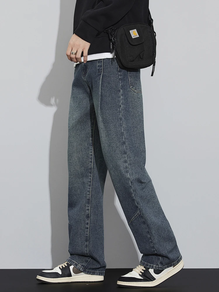 جينز كوري عتيق للرجال لخريف جديد ملابس خروج شخصية...