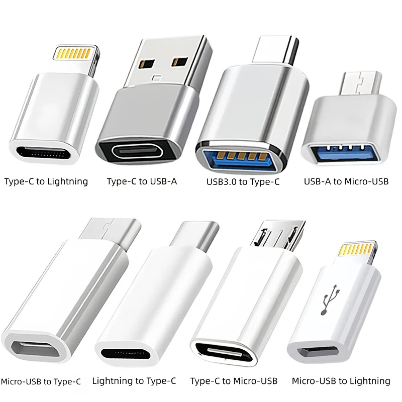 Premium 8-Piece USB-C Adapter Kit for Fast Charging & Data Transfer
