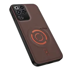 Enhanced Magnetic Solid Color PU Leather Protective Phone Case for ZTE nubia Red Magic 8 Pro (Brown)