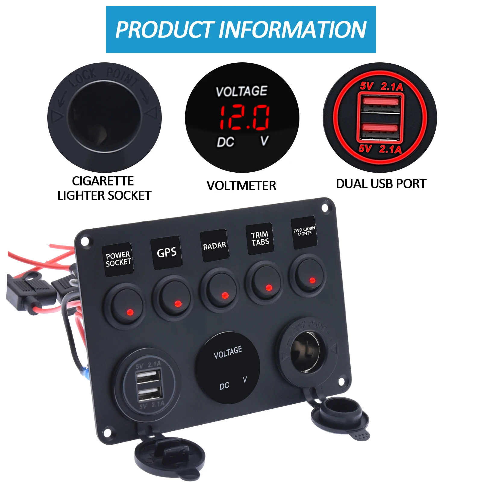 Voltímetro Digital - Montaje en interruptor, Fabricante de paneles de  interruptores basculantes marinos, fusibles, interruptores de circuito