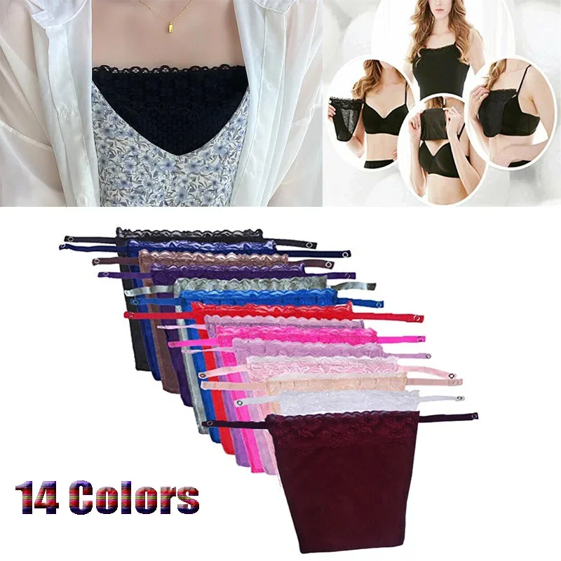 Women Lingerie Bra 1pcs Women Modal Bandeau Top Solid Breathable Strapless Bra Insert Cover Modest Panel Seamless Women Casual Tank Tube Tops