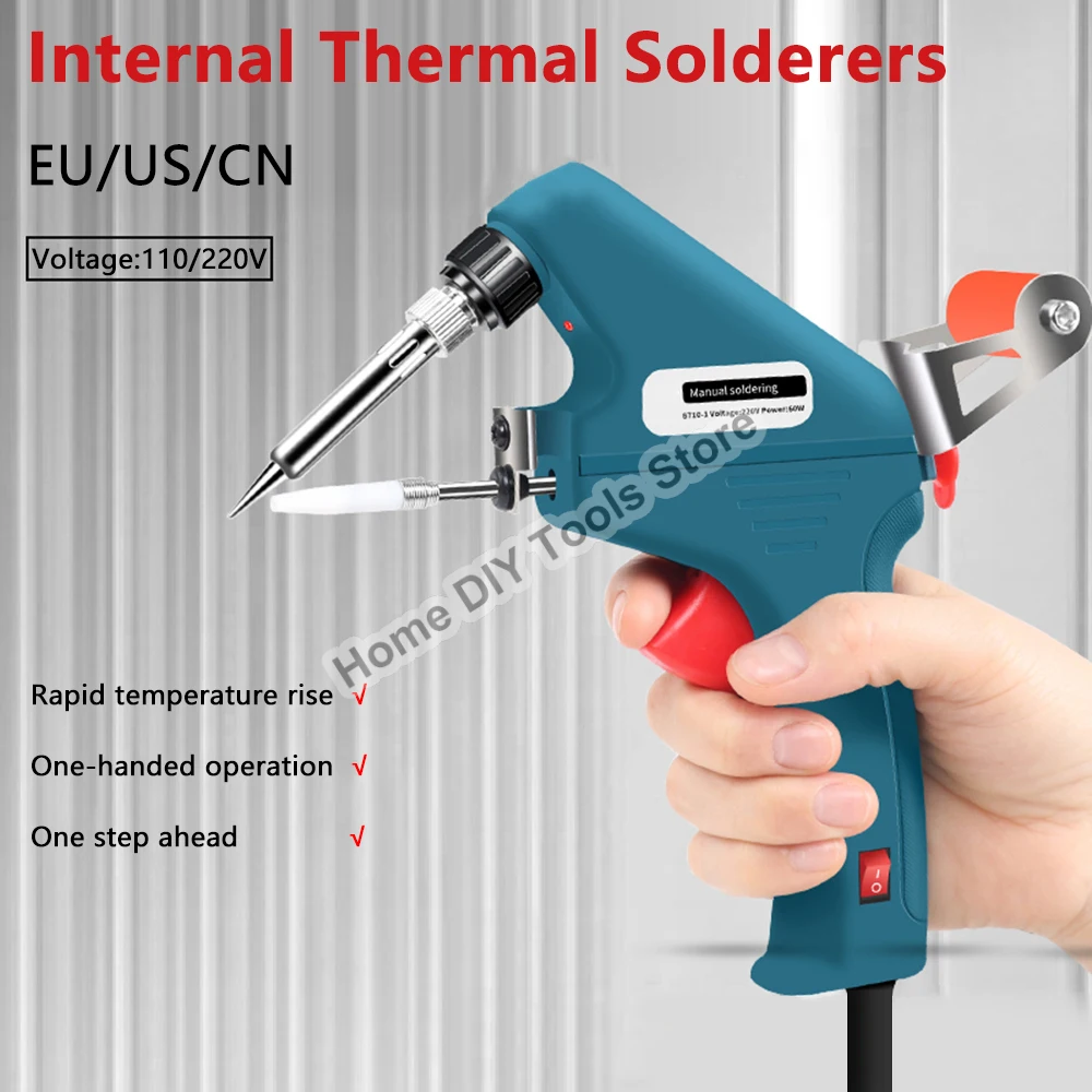 

60W 480℃ Electronic Welding Torch Kit Internal Heat Helping Hand Soldering Iron Set Automatic Tin Feeding Machine Repair Tools