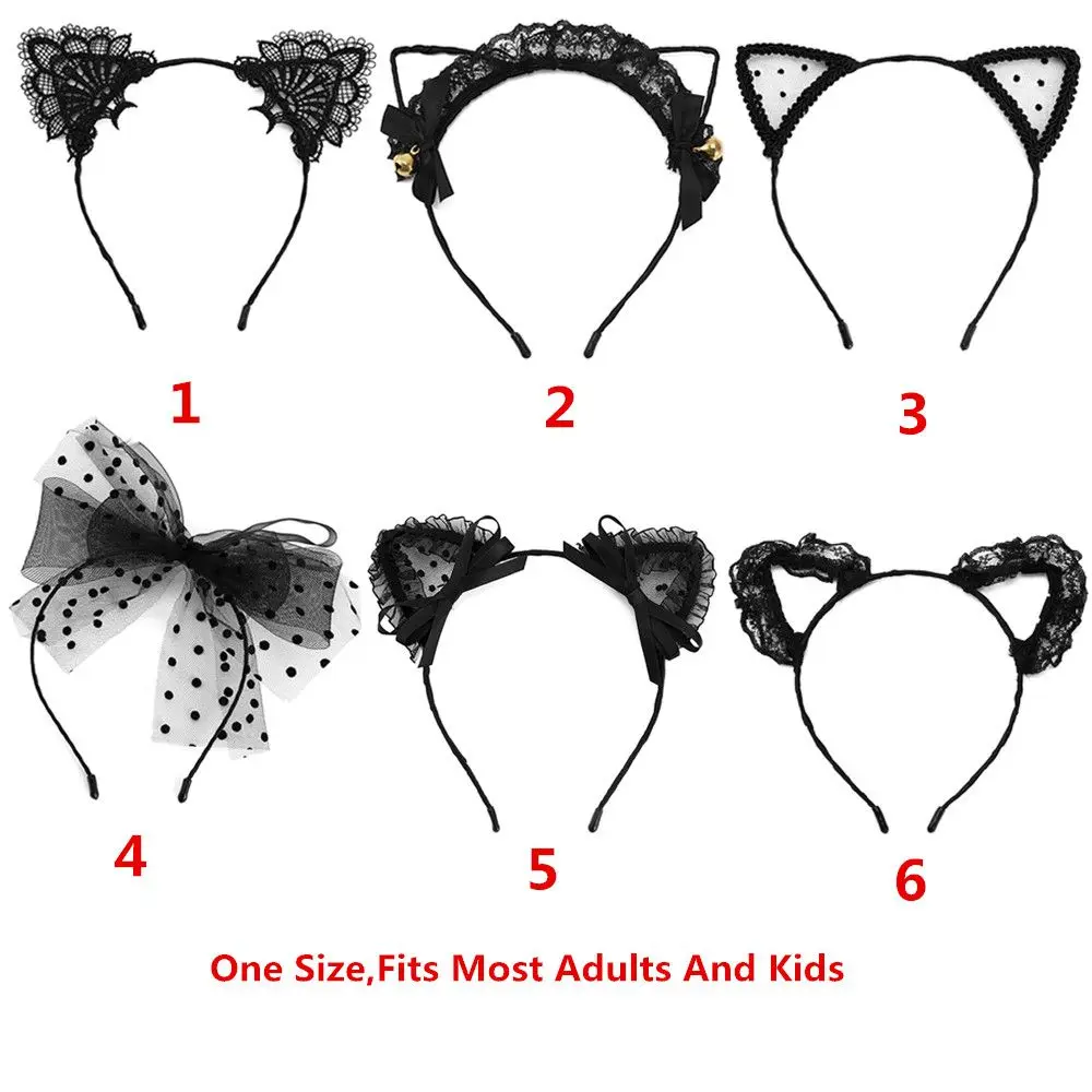 Description Picture 4 of itemAdult Teens Lace Masquerade Fancy Dress Hairband Hair Accessories Cosplay Headwear Cat Ear Headband